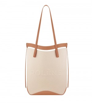 Polene Ilo Tote Bags Biele Hnede | SK LP9267530