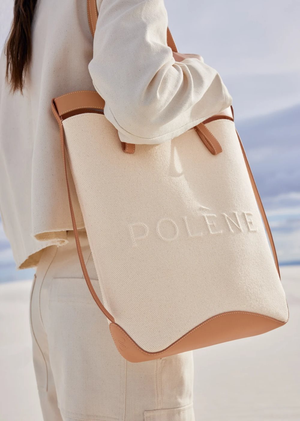 Polene Ilo Tote Bags Biele Hnede | SK LP9267530