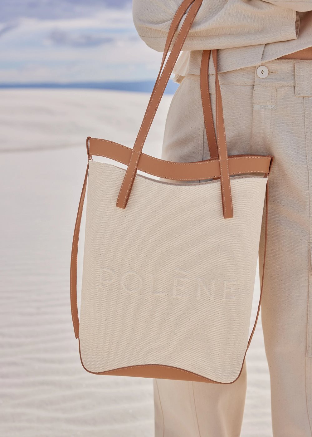 Polene Ilo Tote Bags Biele Hnede | SK LP9267530